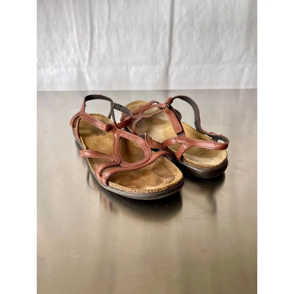 Naot Dorith Brown Maple Sandals Ankle Strap Women EU 39/US 8